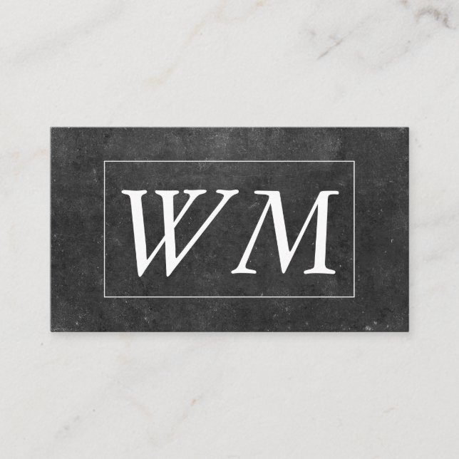 Monogram | Modern Executive (Slate) Business Card (Front)