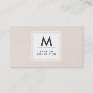 Monogram Modern Fractured Pattern Beige Business Card