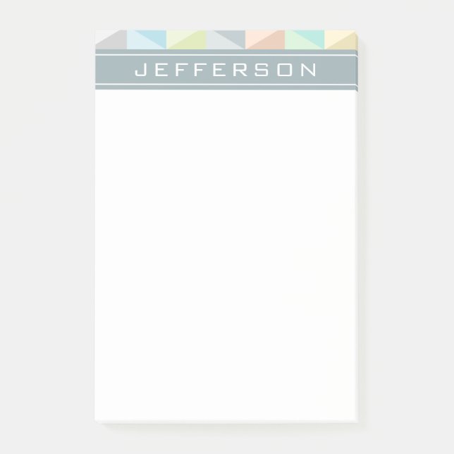Monogram Modern Geometric Post-it® Notes 4 x 6 (Front)