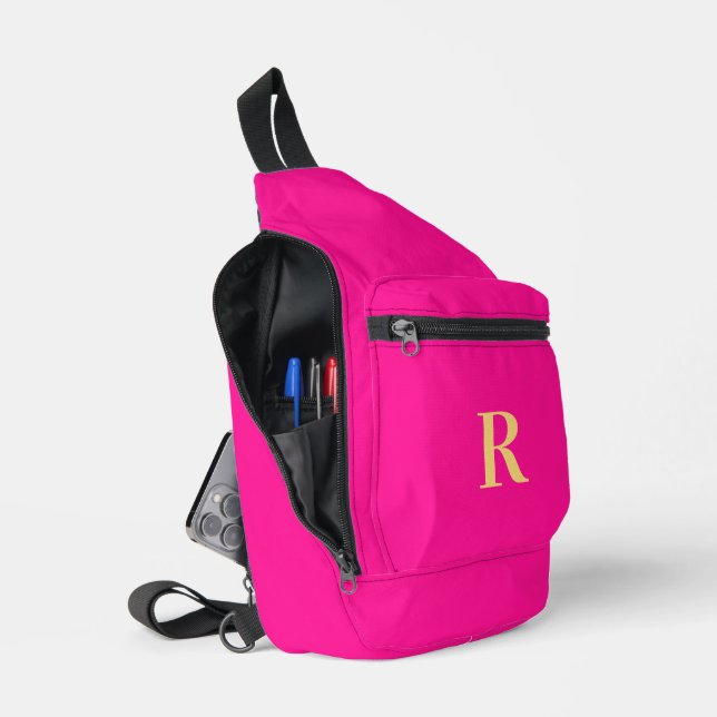 Monogram Modern Hot Pink Sling Bag (Open)