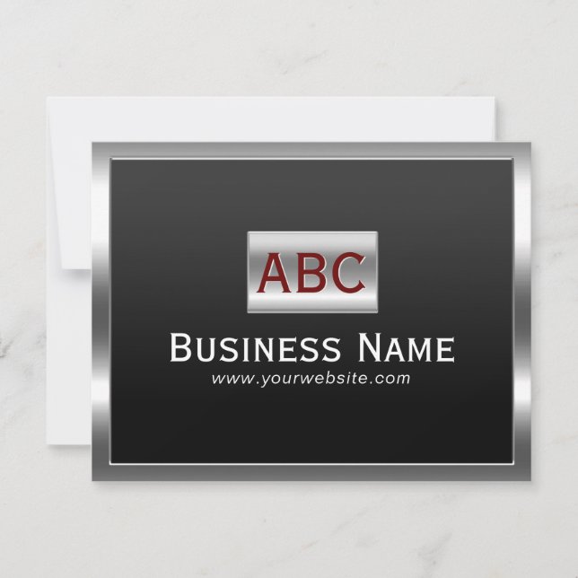 Monogram Modern Metal Framed Invitation (Front)