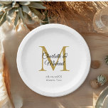 Monogram Modern Minimal Paper Plate<br><div class="desc">Monogram Modern Minimal Paper Plates.
Just edit your product in a few minutes. You can change the font/size/colour and position using "further personalise".</div>