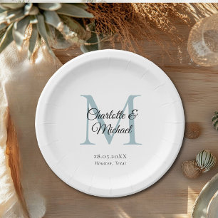 Monogram Modern Minimal Paper Plate