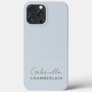 Monogram   Modern Minimal Pastel Blue iPhone 13 Pro Max Case