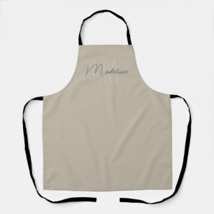 Monogram Modern Minimalist Beige Apron