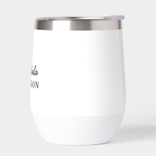 Monogram Modern Minimalist Clean Simple White  (Left)