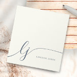 Monogram Modern Minimalist Feminine Ivory Navy Notepad<br><div class="desc">Monogram Modern Minimalist Feminine Ivory Navy Notepad</div>
