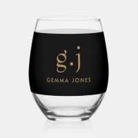 Monogram Modern Minimalist Gold Black