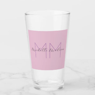 Monogram Modern Minimalist Name Initials Glass