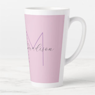 Monogram Modern Minimalist Name Initials Latte Mug