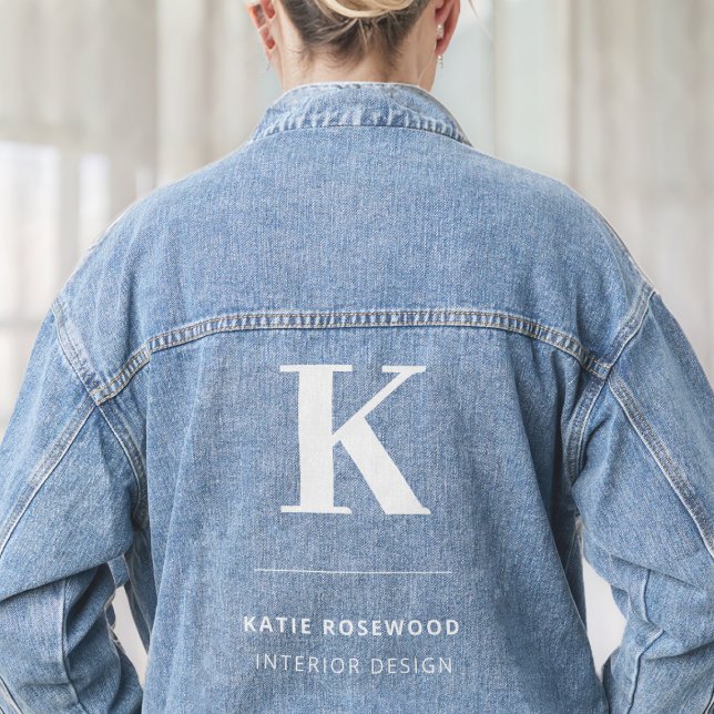 Monogram Modern Minimalist Stylish Large Letter Denim Jacket (Creator Uploaded)