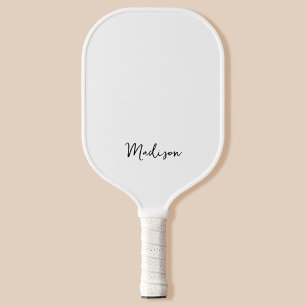 Monogram Modern Minimalist White Pickleball Paddle