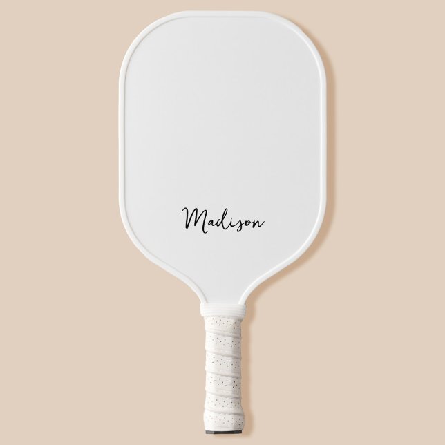 Monogram Modern Minimalist White Pickleball Paddle (Creator Uploaded)