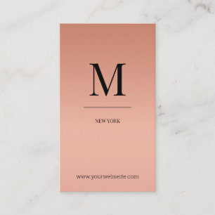 Monogram modern minimalistic rose´gold monogram business card