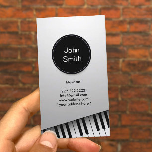 Monogram Modern Pianist Musician Music Business Card