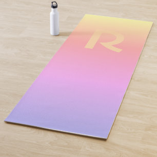 Monogram Modern Pink Sunset Colours Yoga Mat