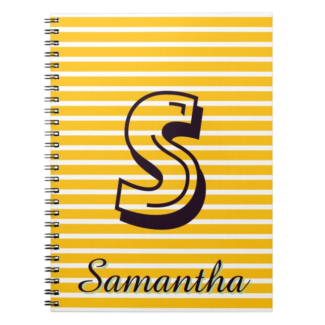 Monogram Modern Preppy Back-To-School Notebook (Front)