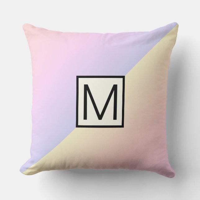 Monogram Modern Rainbow Background #2 Cushion (Front)