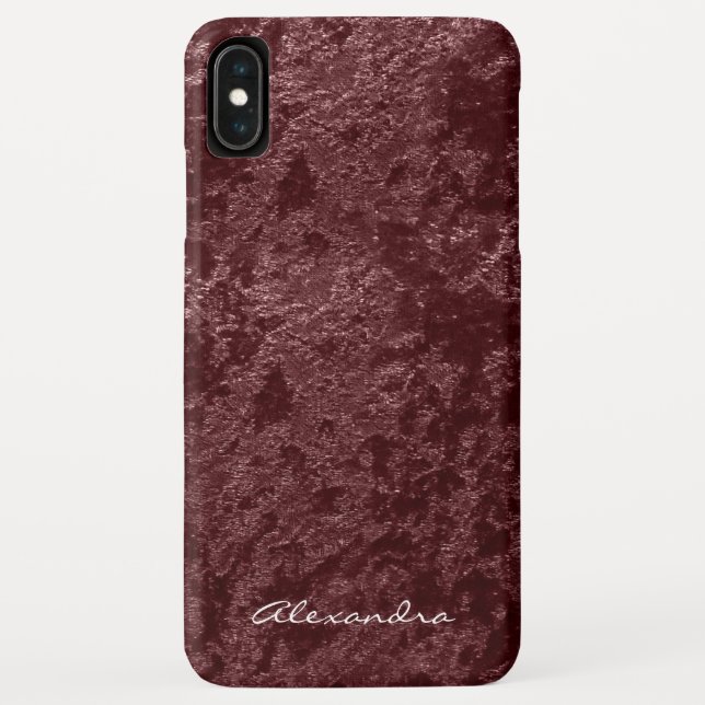 Monogram Modern Red Velvet Faux Fabric Case-Mate iPhone Case (Back)