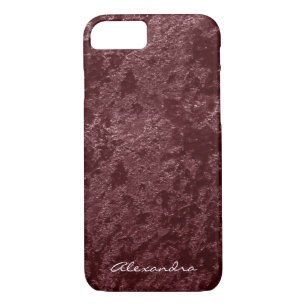 Monogram Modern Red Velvet Faux Fabric iPhone 8/7 Case