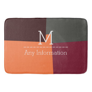 Monogram Modern Retro Colour Geometric Pattern #5 Bath Mat