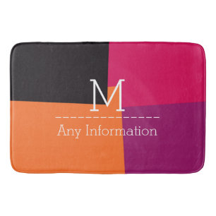 Monogram Modern Retro Colour Geometric Pattern #9 Bath Mat
