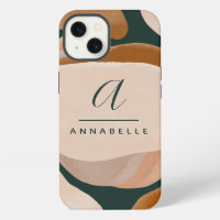 Monogram modern rust green abstract stylish chic