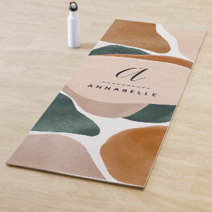 Monogram modern rust green abstract stylish yoga mat