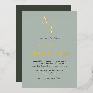 Monogram Modern Sage Green Gold