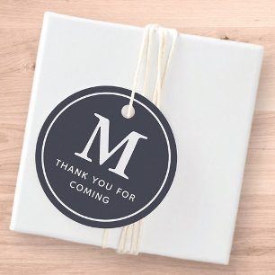 Monogram Modern Simple Chic Thank You For Coming Favour Tags