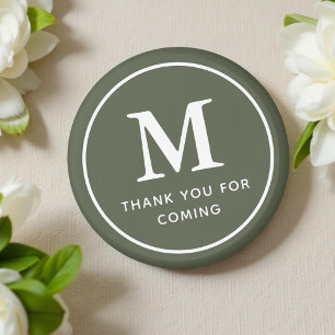 Monogram Modern Simple Chic Thank You For Coming Magnet