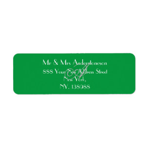  Monogram Modern Simple Cool Green Return Address  Return Address Label