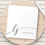 Monogram Modern Simple Feminine Black White Notepad<br><div class="desc">Monogram Modern Simple Feminine Black White Notepad</div>