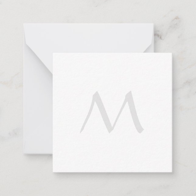 Monogram Modern Simple Minimalist Plain Card (Front)