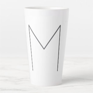 Monogram Modern Simple Minimalist Plain Latte Mug