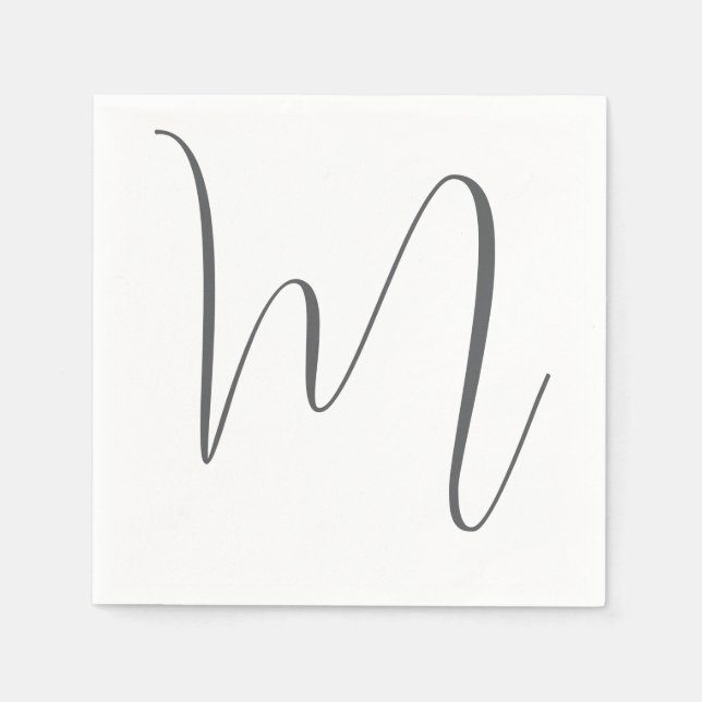 Monogram Modern Simple Minimalist Plain Napkin (Front)