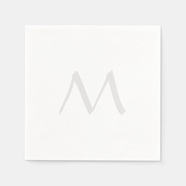 Monogram Modern Simple Minimalist Plain Napkin (Front)