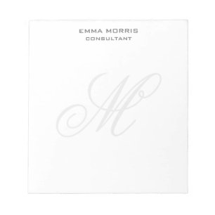 Monogram Modern Simple Minimalist Plain Notepad