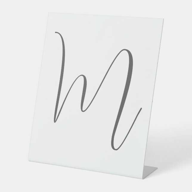 Monogram Modern Simple Minimalist Plain Pedestal Sign (Front)