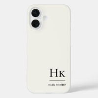 Monogram Modern Simple Monogrammed Ivory White