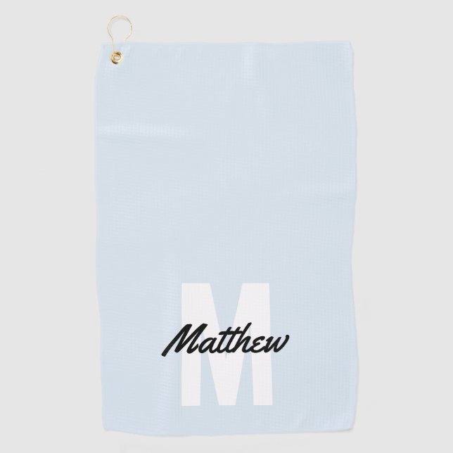 Monogram Modern Simple Name Golf Towel (Front)