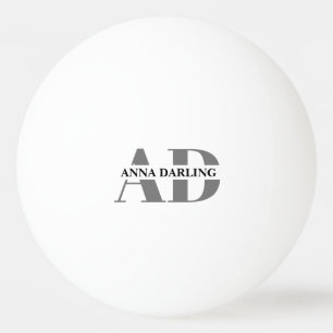 Monogram Modern Simple Print Ping Pong Ball