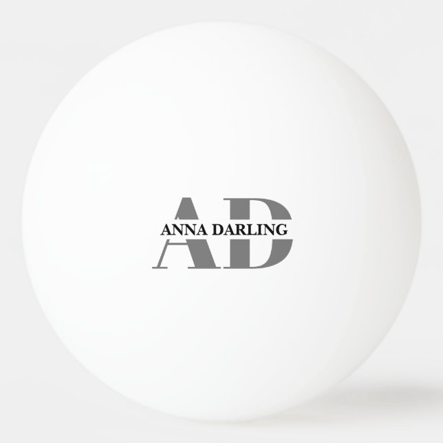 Monogram Modern Simple Print Ping Pong Ball (Front)