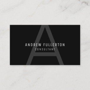 Monogram Modern Simple Professional Black Business Card