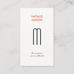 Monogram Modern Sleek and Slim 2 Business Card