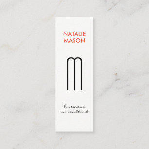 Monogram Modern Sleek and Slim 2 Mini Business Card