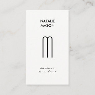 Monogram Modern Sleek and Slim Business Card