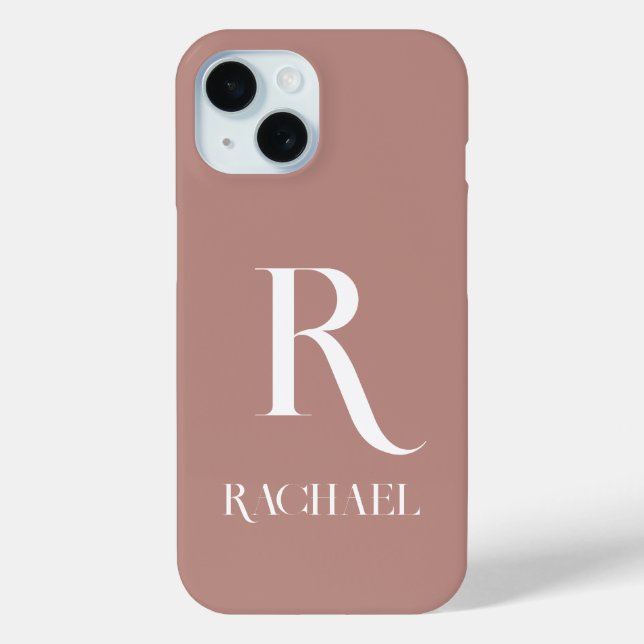 Monogram Modern Stylish Beige Case-Mate iPhone Case (Back)