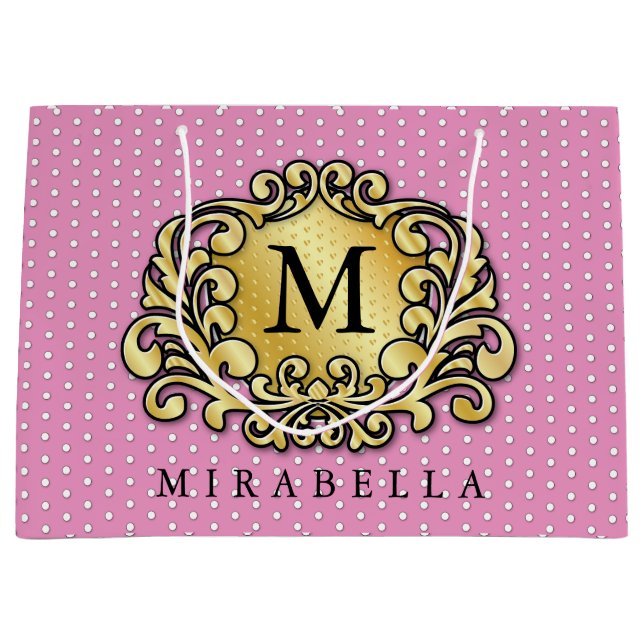Monogram Modern Stylish Create Your Own Large Gift Bag (Front)