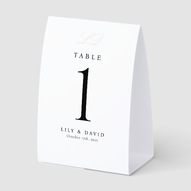 Monogram Modern Table Number (Front)